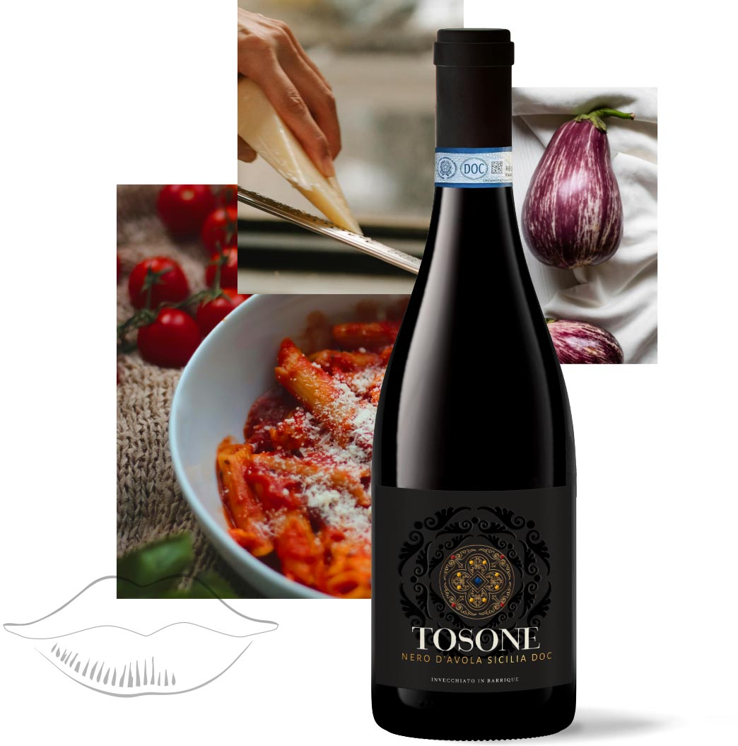 Grillo wine while eating spaghetti